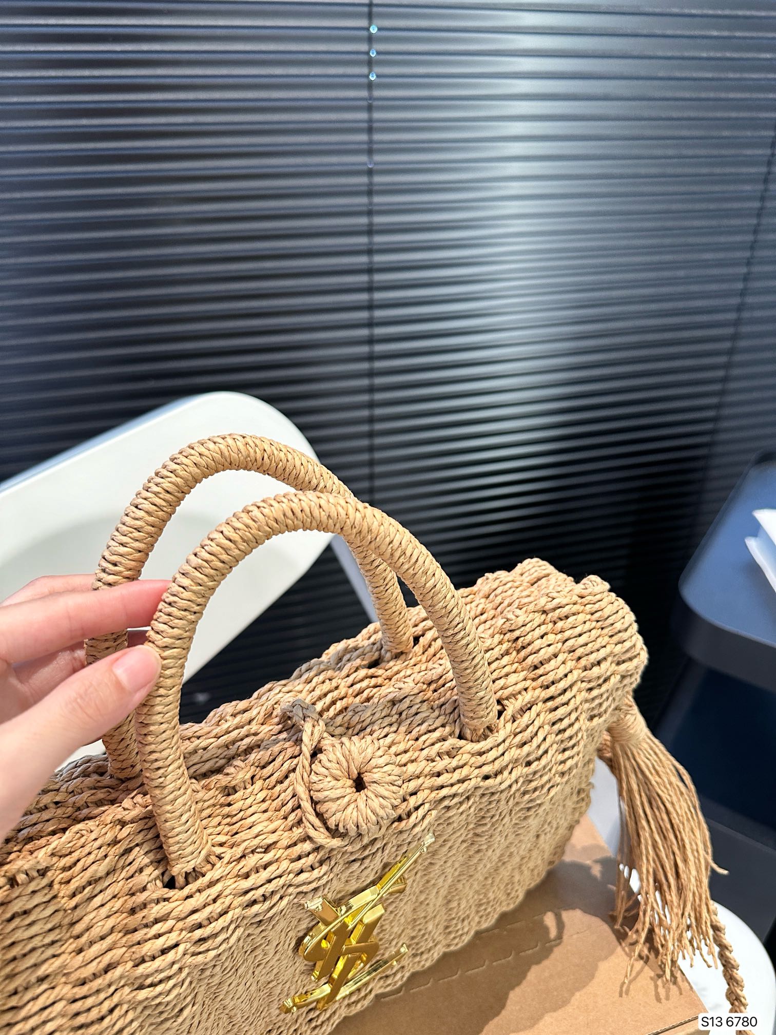 SAINT LAURENT YSL Vacation Woven Tote Bag 27x18cm mysite