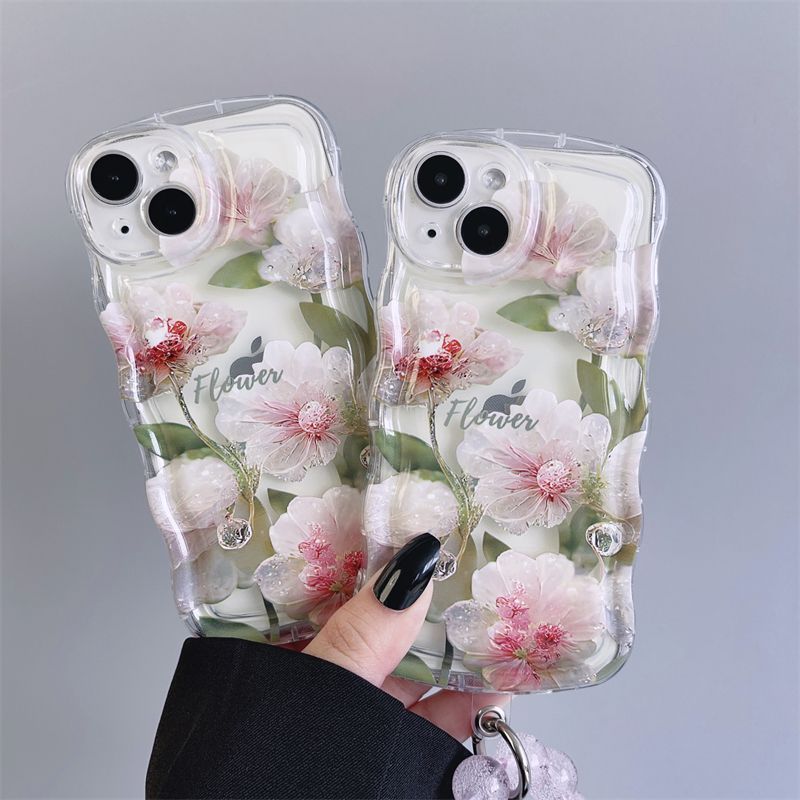 Fresh Pink Flowers With Wristband For iPhone Case mysite