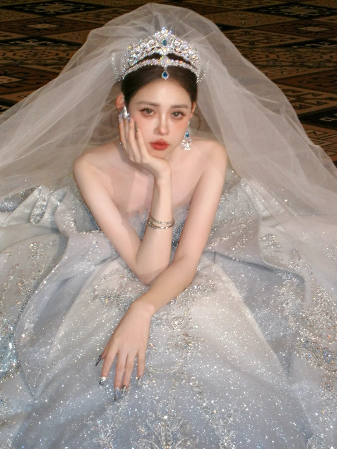 Gorgeous Shiny Beaded Sequined Sweetheart Design A-Line Wedding Dress Ball Gown Prom Dress Evening Dress TP4228s mysite