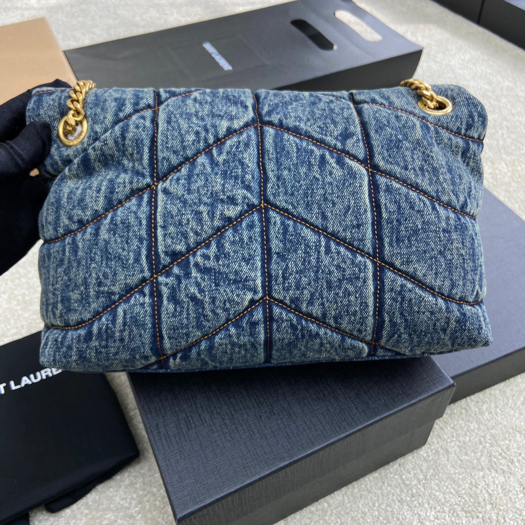 YSL Puffer Denim Bag - 29¡Á17¡Á11cm mysite