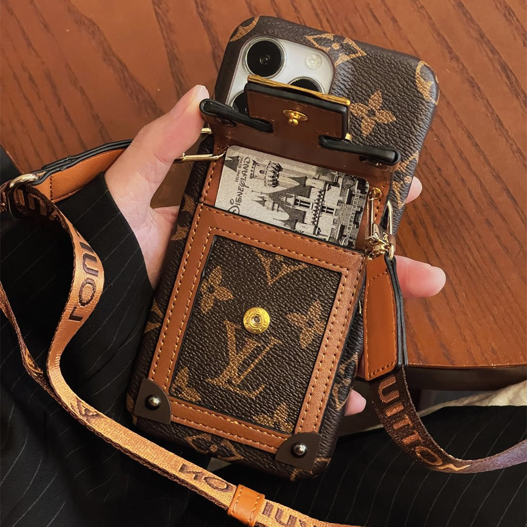 Canvas Leather Wallet Card Holder Crossbody iPhone Cases mysite