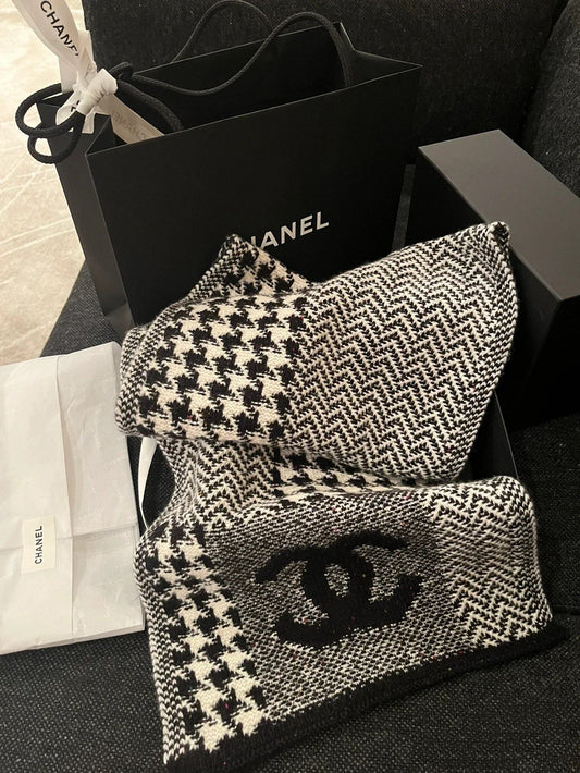 Houndstooth cashmere scarf mysite