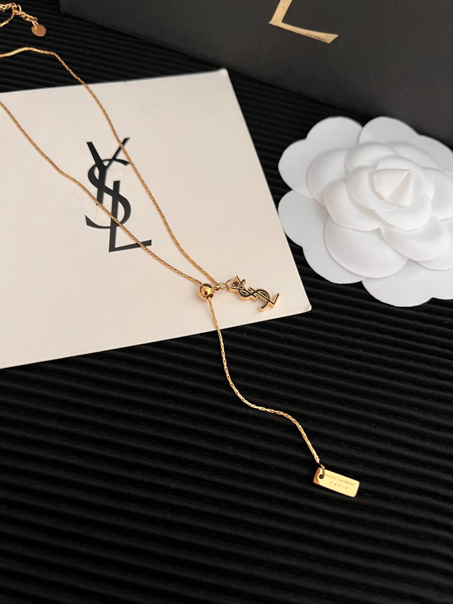 Y adjustable brass necklace mysite