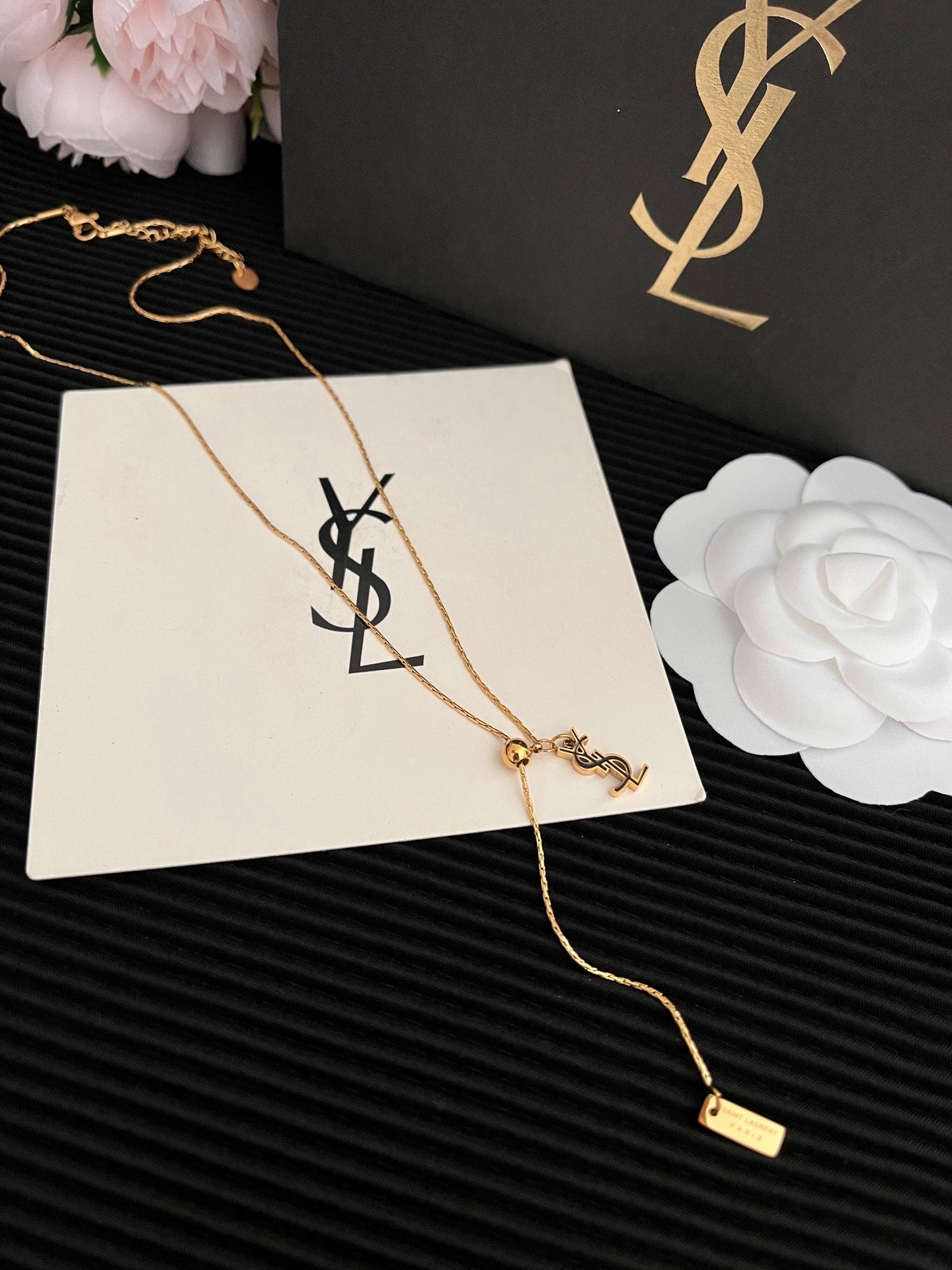 Y adjustable brass necklace mysite