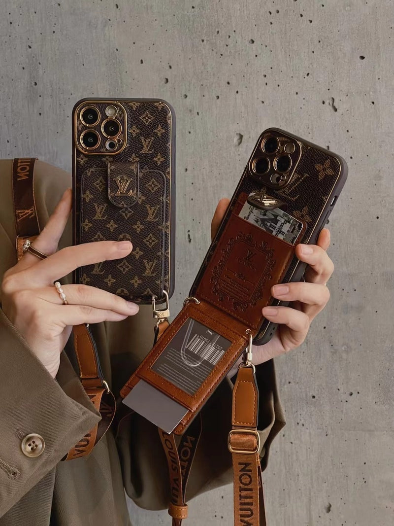 Advanced leather iPhone Case With Card Wallet And Strap mysite