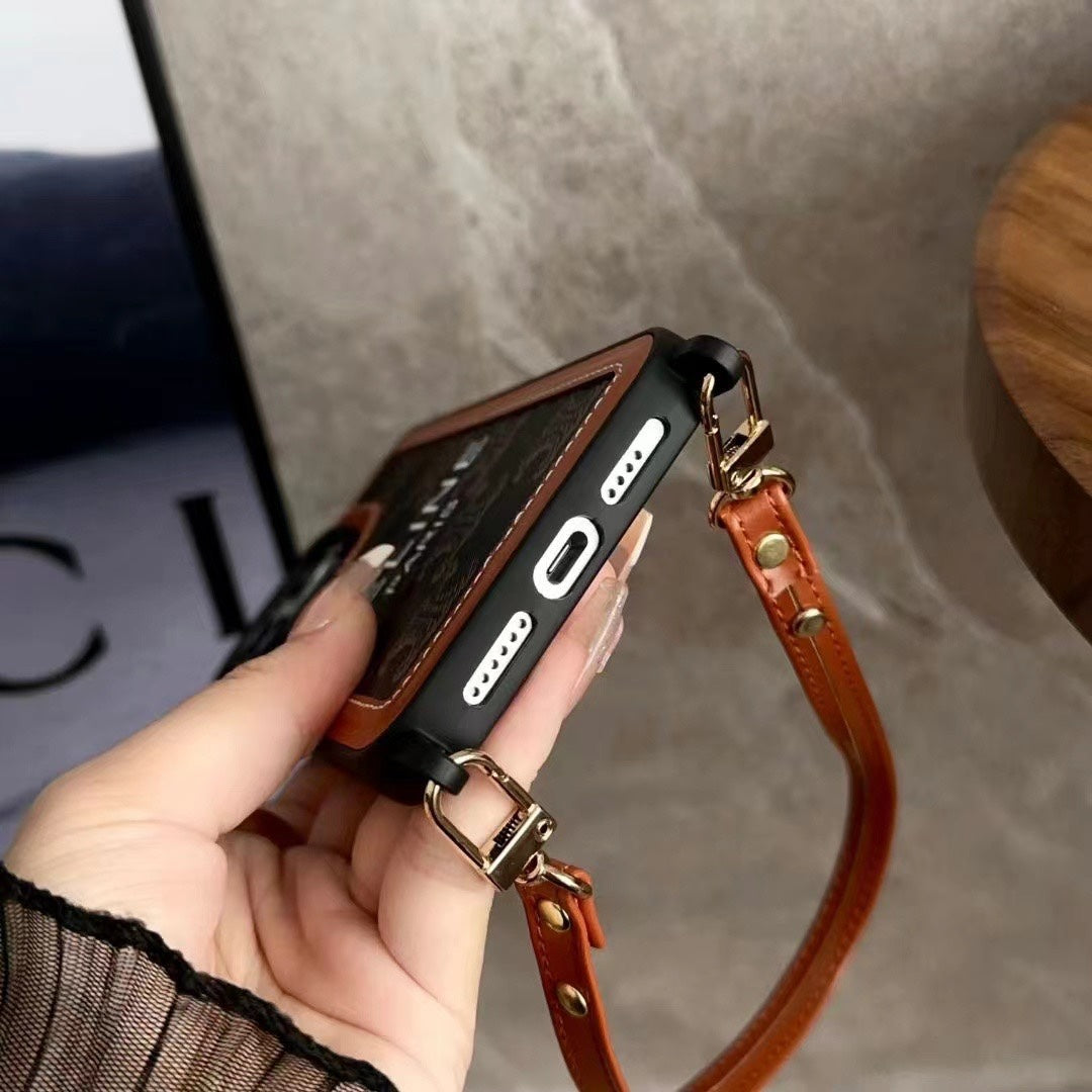 Black  Celine iPhone Case With Strap-SZ231124 mysite