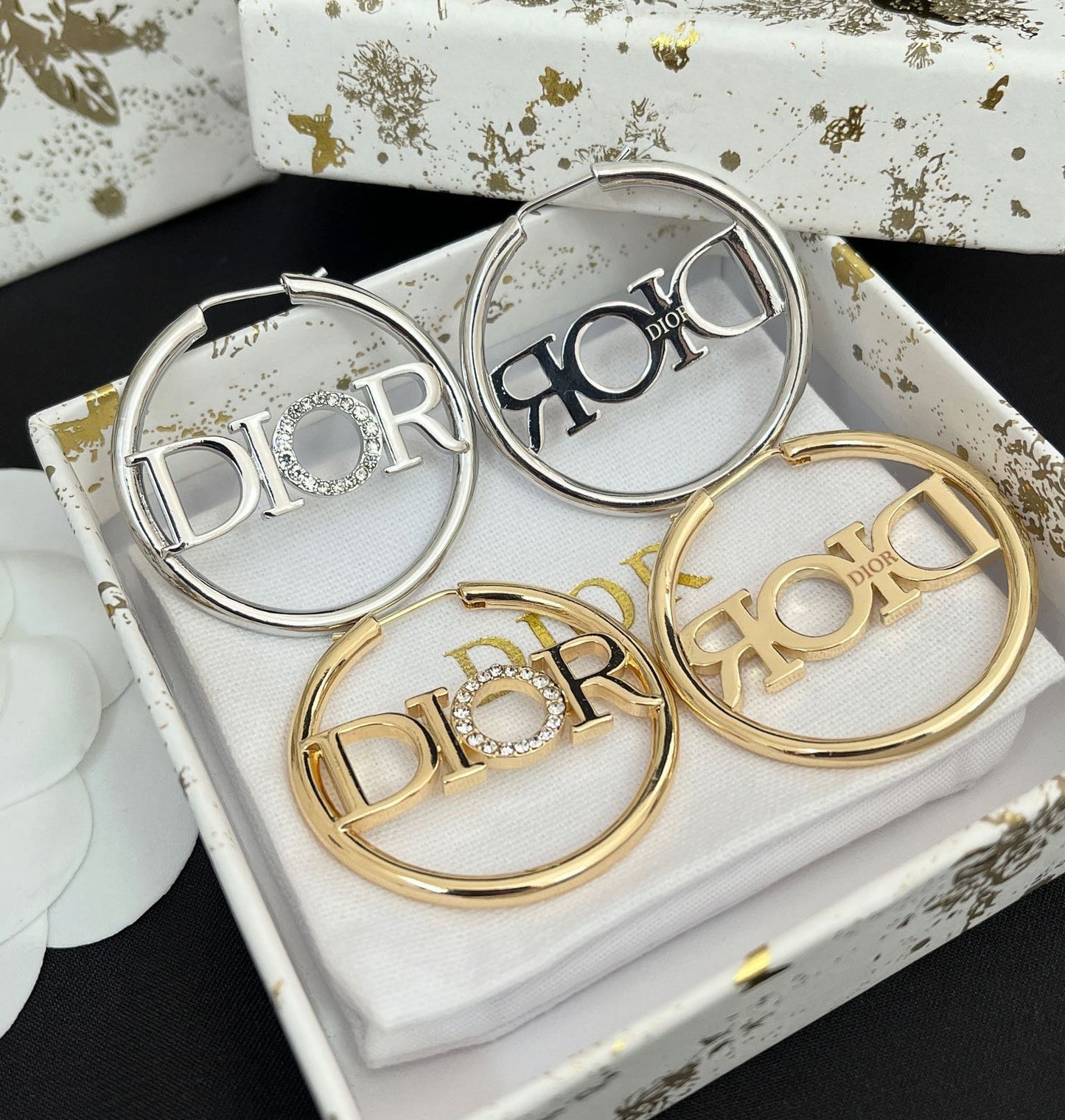Letter hoop earrings mysite