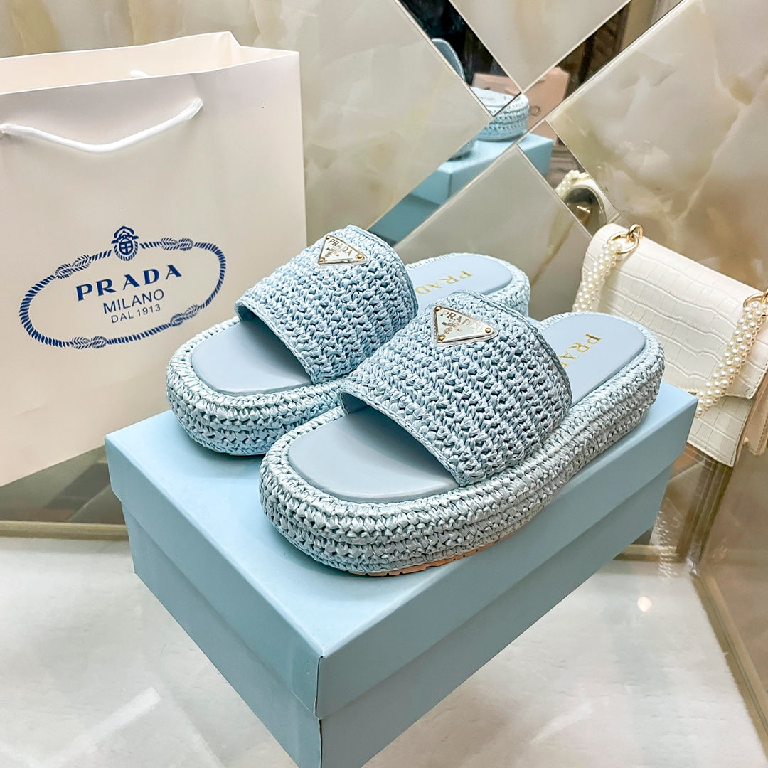 Woven Triangle Logo Slippers mysite