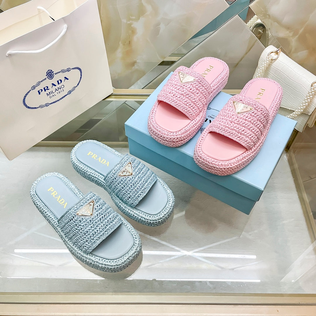 Woven Triangle Logo Slippers mysite