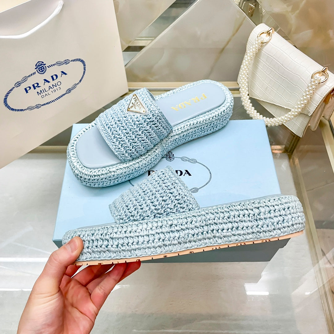 Woven Triangle Logo Slippers mysite