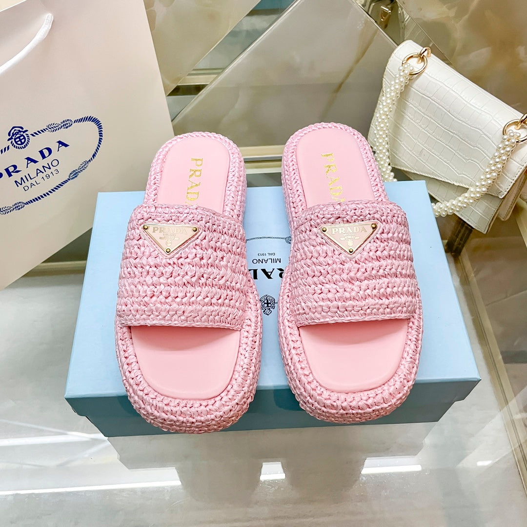 Woven Triangle Logo Slippers mysite