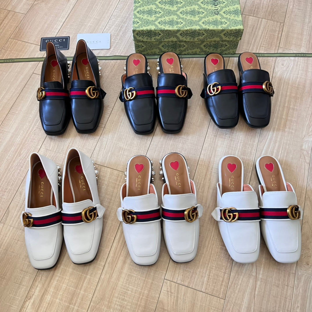 Retro Leather Half-Covered Loafers mysite