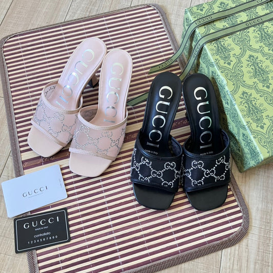 Rhinestone Mesh High-Heeled Sandals mysite