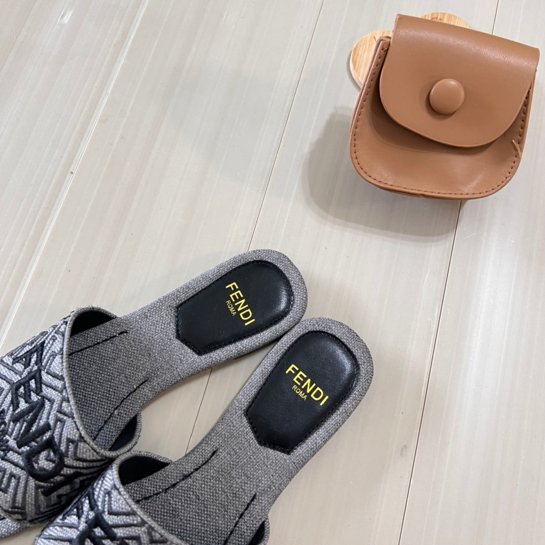 Canvas F Printed Flat Slippers mysite
