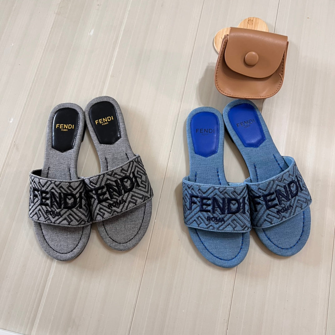 Canvas F Printed Flat Slippers mysite