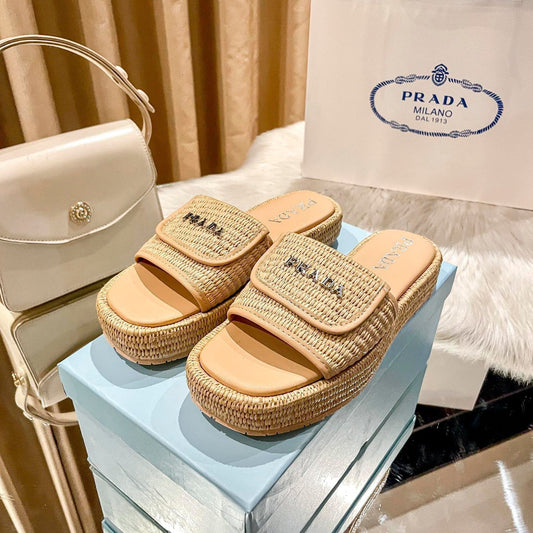 Woven Thick-Soled Slippers mysite