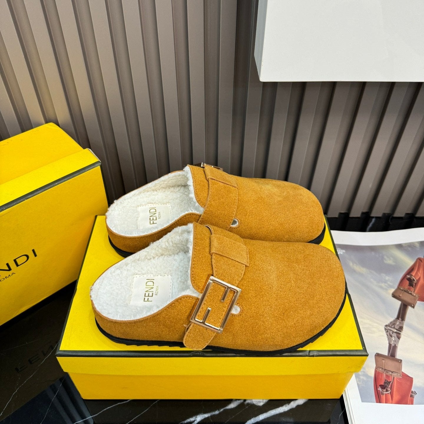 Suede Fur Slippers mysite