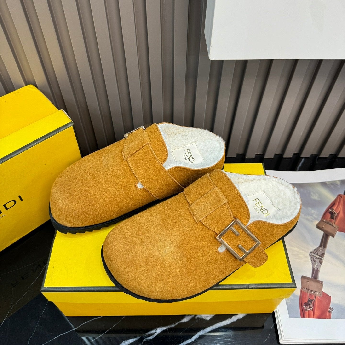 Suede Fur Slippers mysite