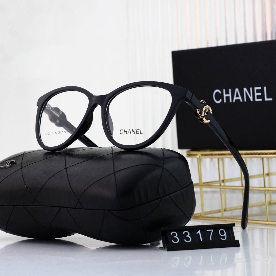 Cat-Eye Diamond Metal Logo Glasses mysite