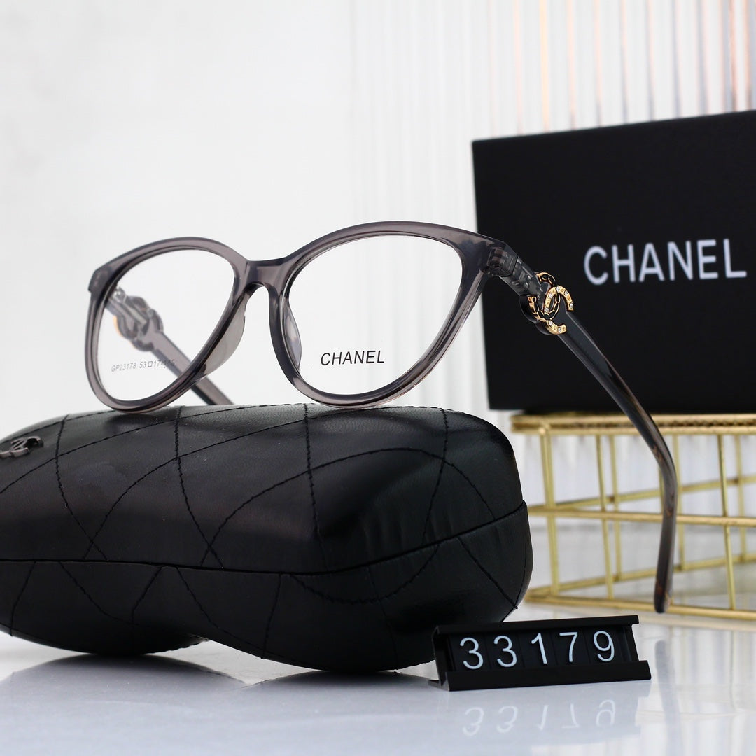Cat-Eye Diamond Metal Logo Glasses mysite