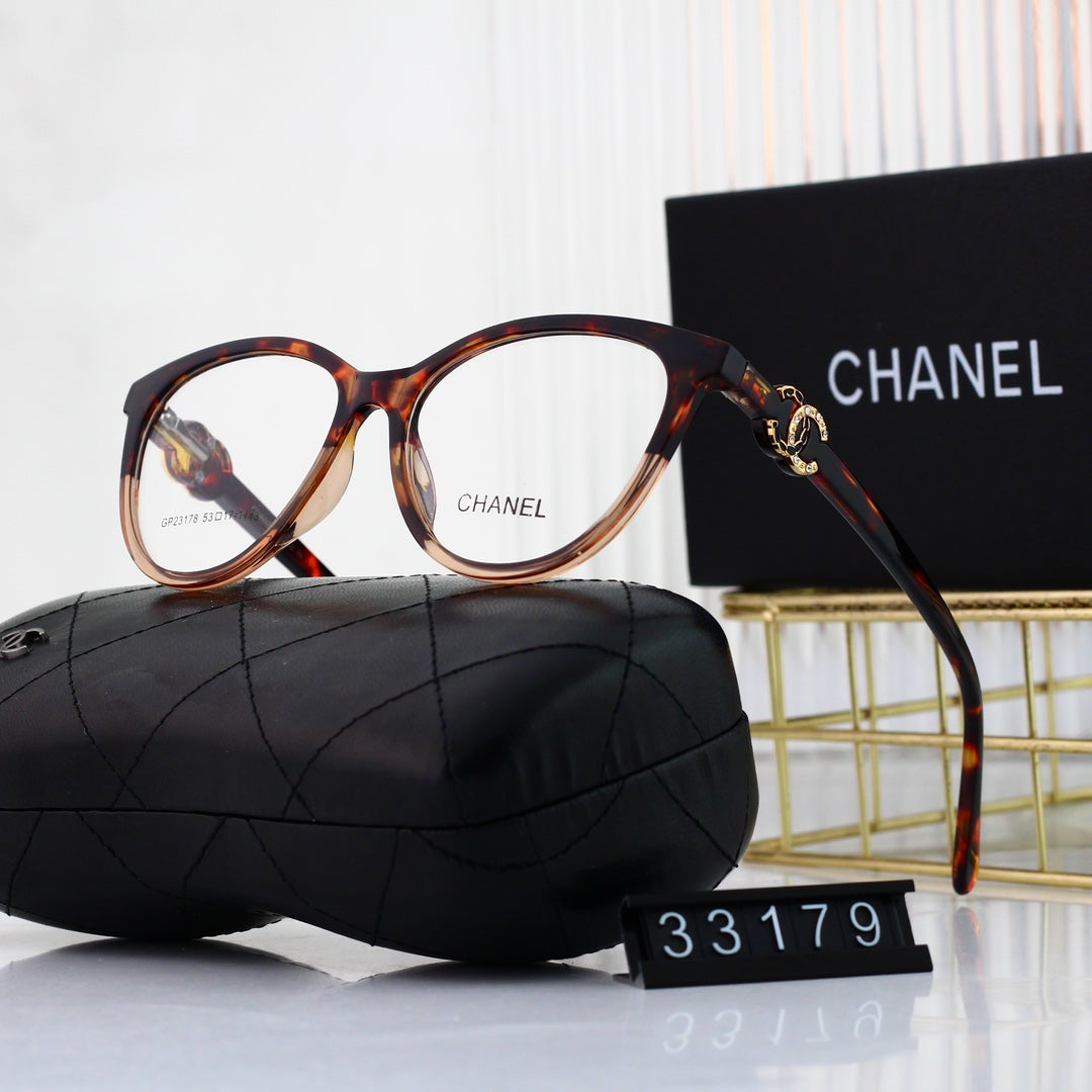 Cat-Eye Diamond Metal Logo Glasses mysite