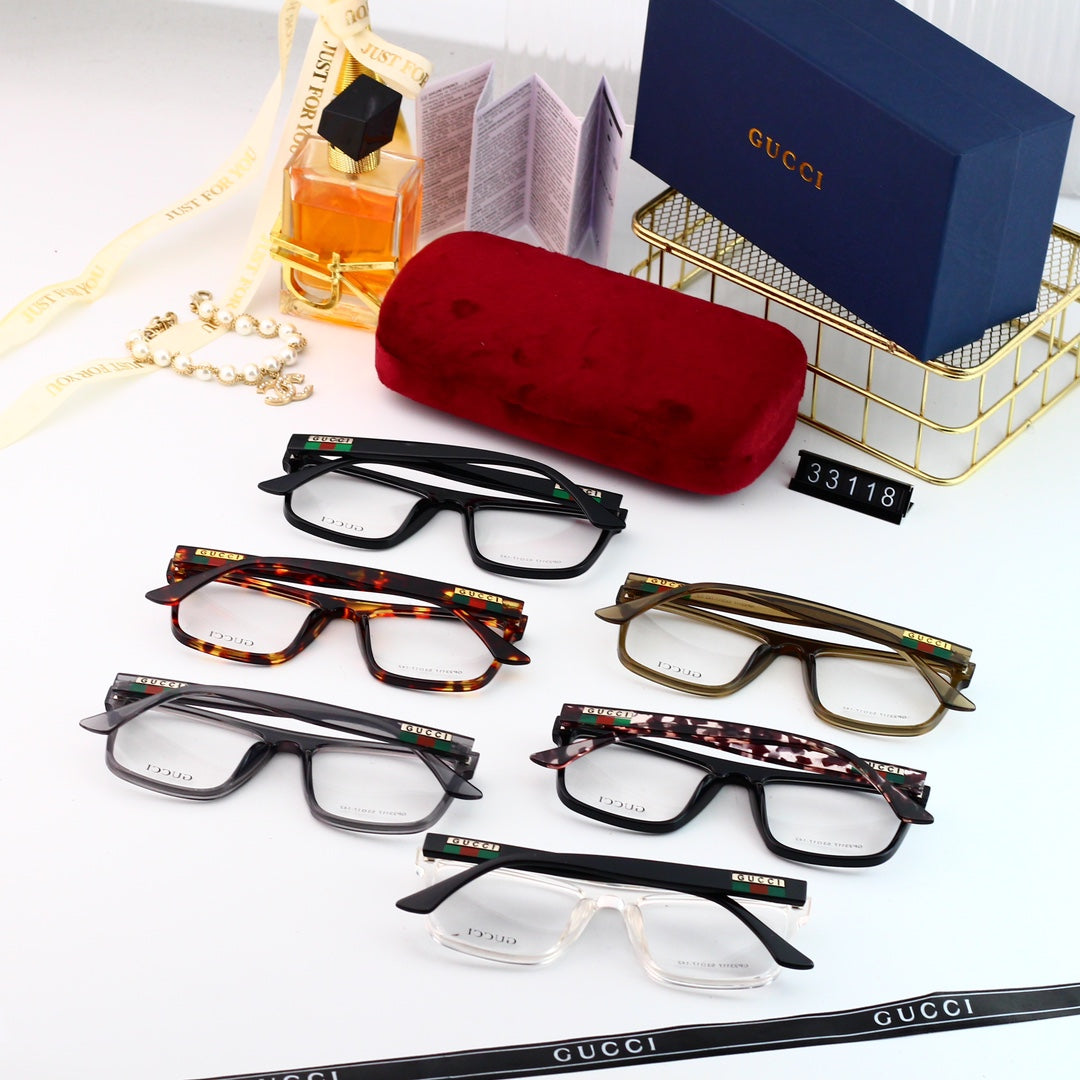 Unisex Fashionable Striped Rim Glasses mysite