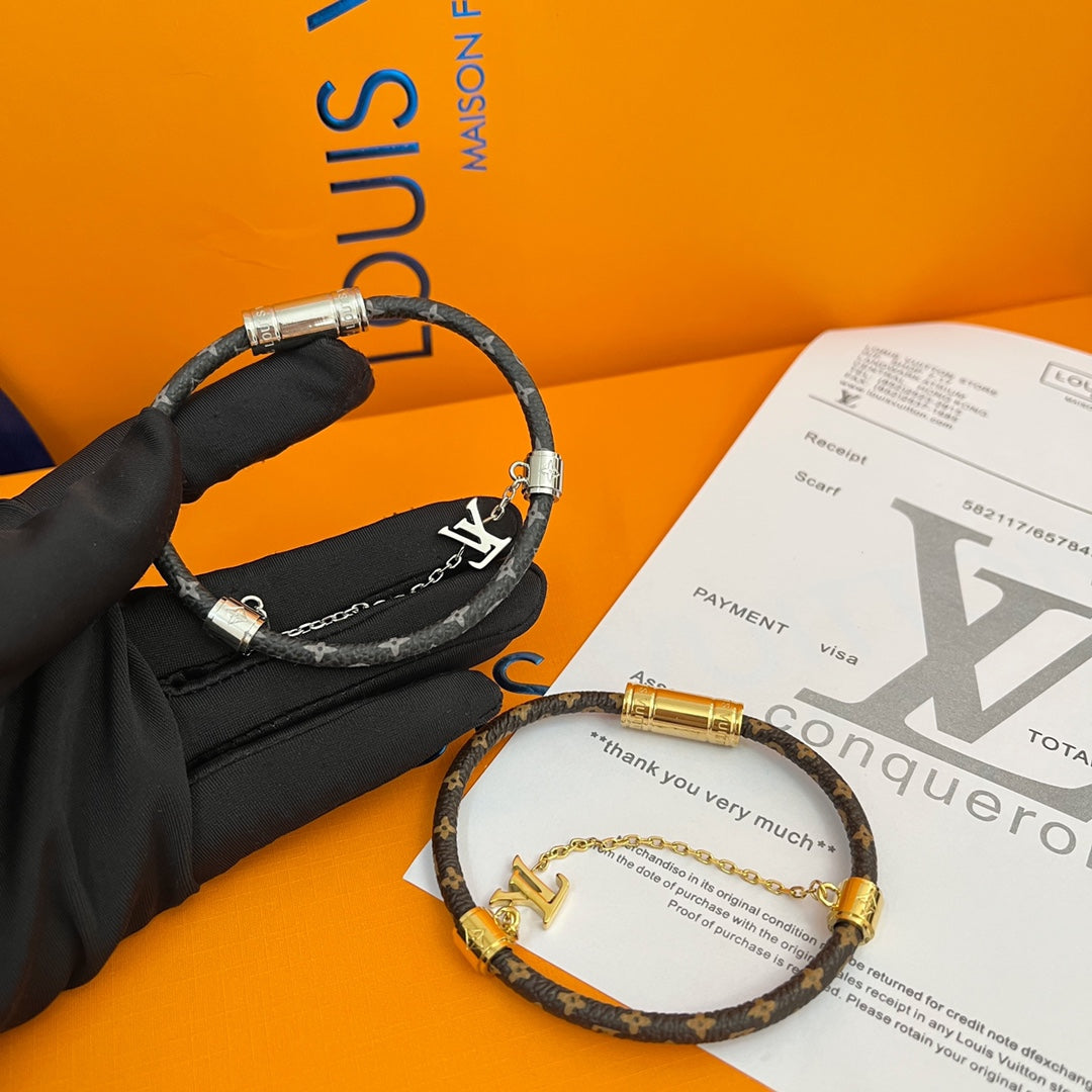 Fashion chain leather bracelet mysite