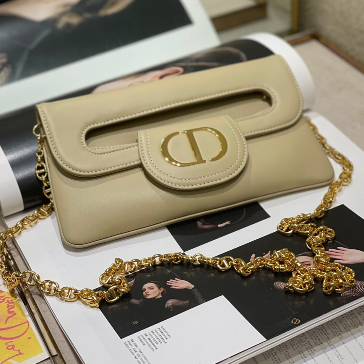 CD Diordouble Bag Beige Calfskin 336771 mysite