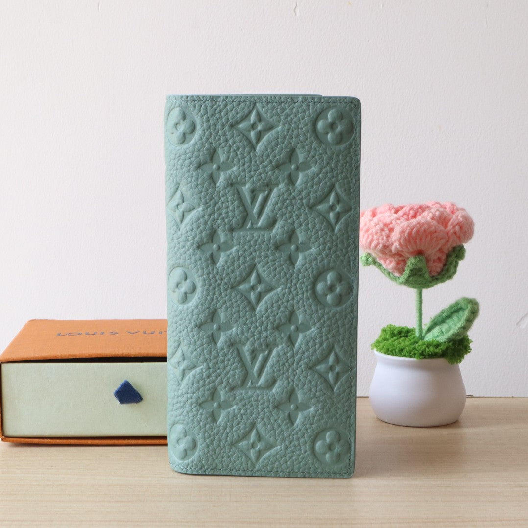 LV Brazza Wallet Monogram Grained Taurillon Cowhide mysite