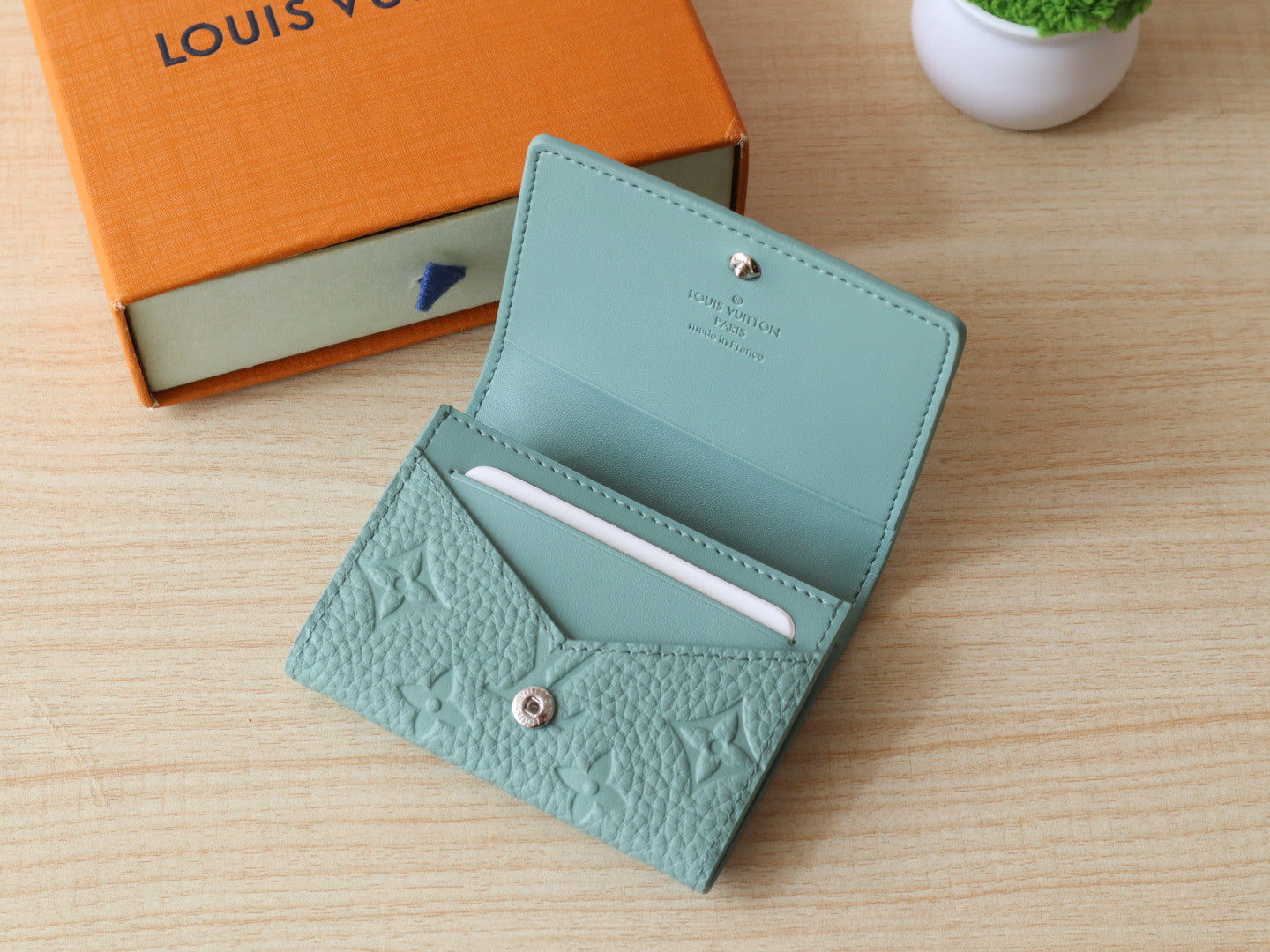 LV Envelope Business Card Holder Monogram Grained Taurillon Cowhide mysite