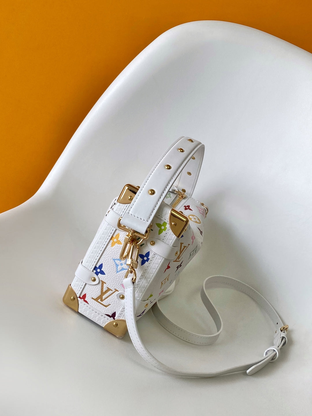 LV x TM M14046 Side Trunk 23.5cm Multicolor Cowhide GHW mysite