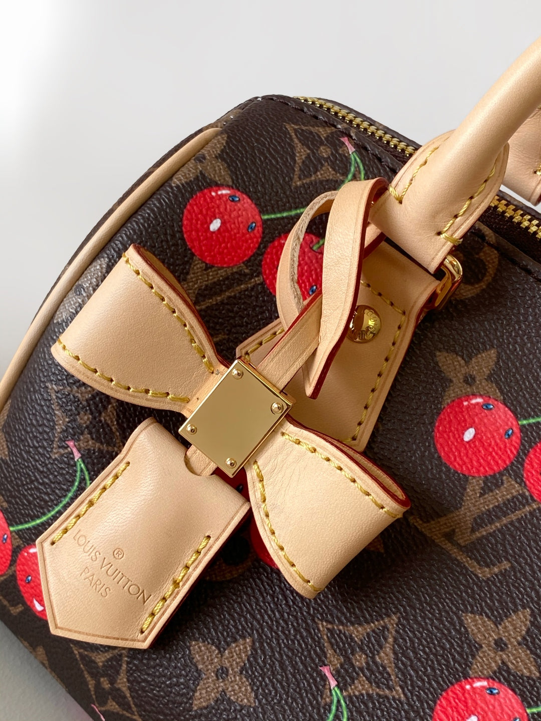 LV x TM Speedy Bandoulière 20cm Brown Monogram Cherry Canvas Cowhide GHW mysite