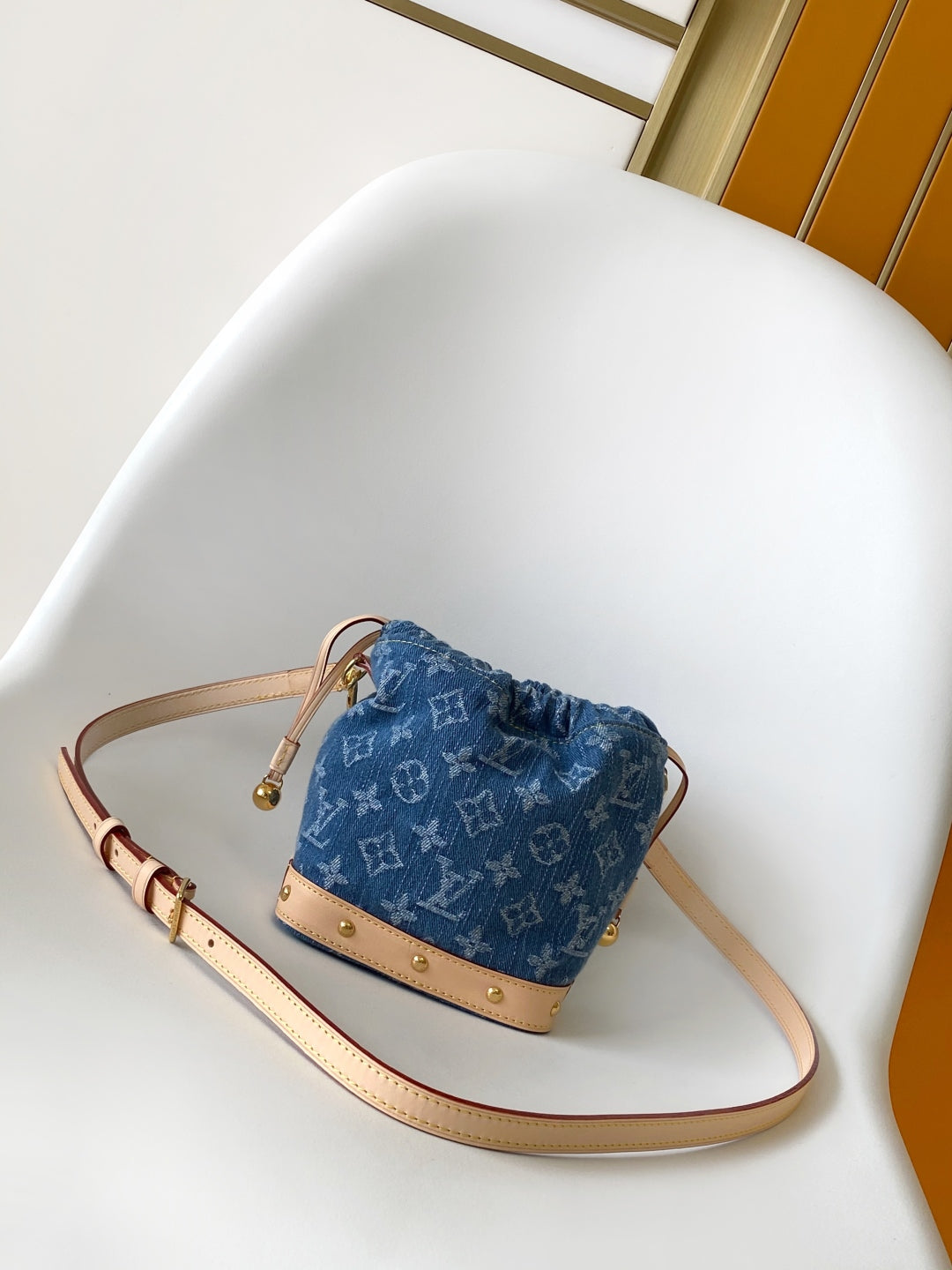 LV Nano Noé Bag Blue Beige Frabic Leather 251719 mysite