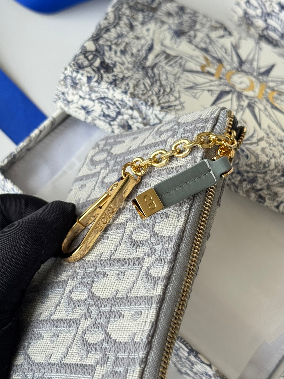 CD 30 Montaigne Coin Purse Key Bag Grey Jacquard GHW mysite