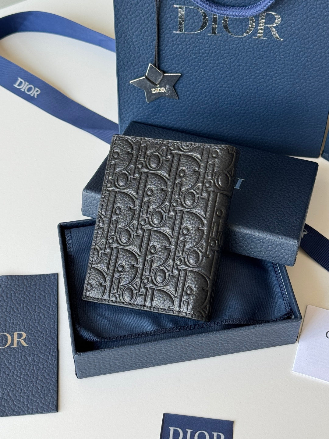 CD Vertical Bifold Card Holder Black Grain Cowhide mysite