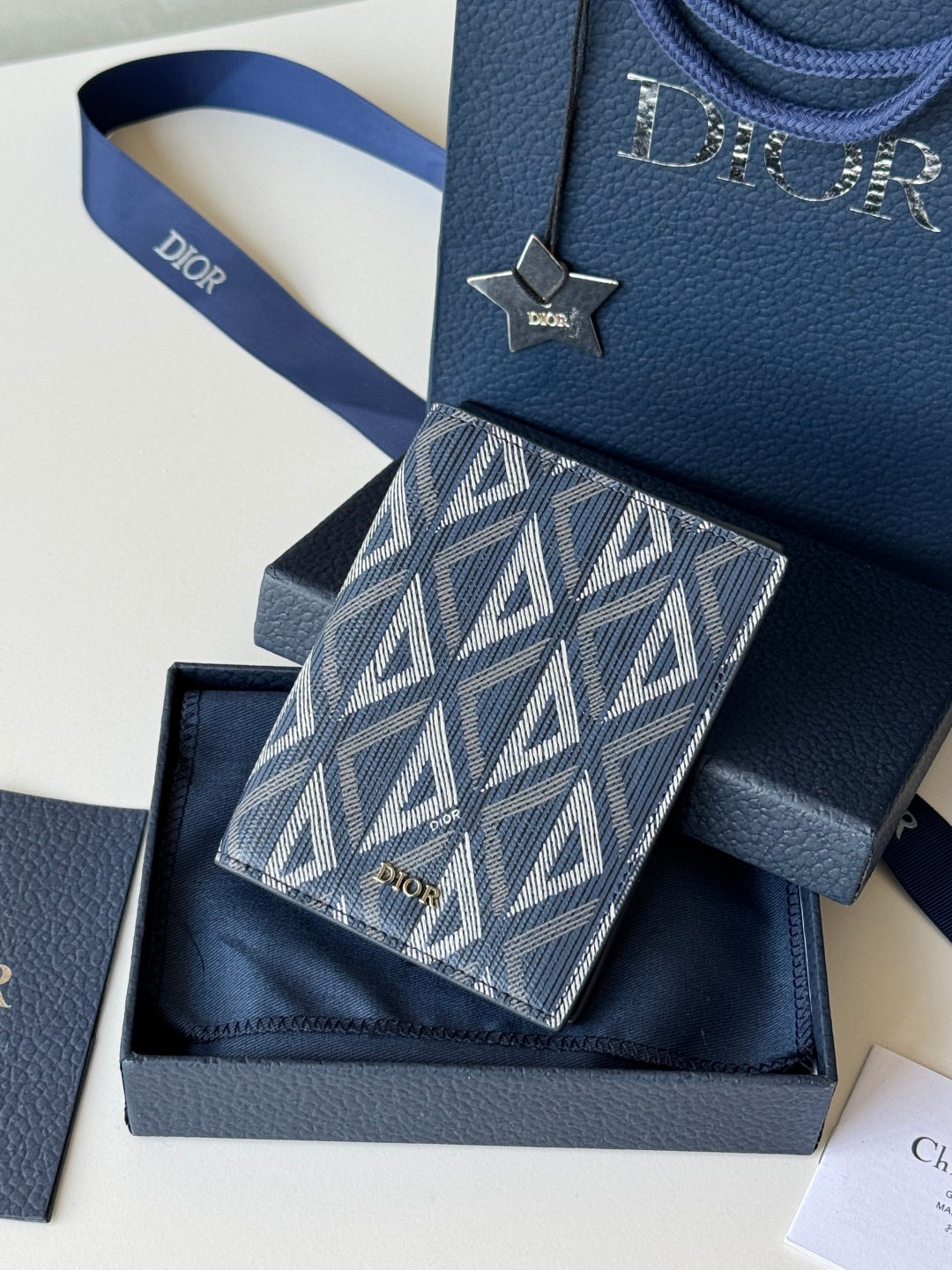 CD Diamond Saddle Passport Blue Beige Cowhide mysite