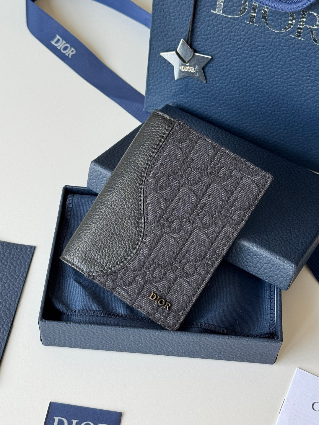 CD Saddle Passport Black Jacquard Cowhide