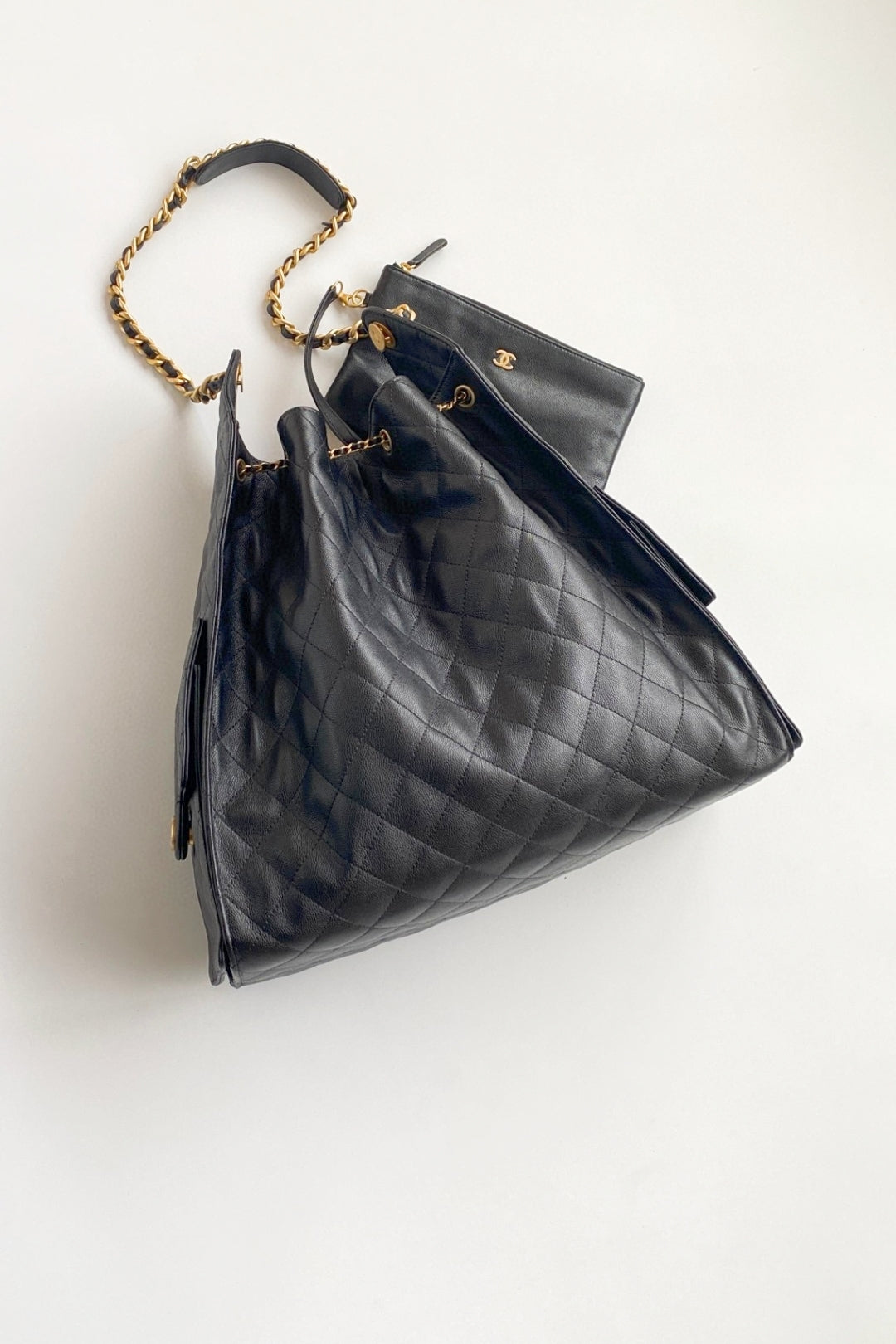 CC 25C Hobo Bag 42cm Black Grained Calfskin mysite