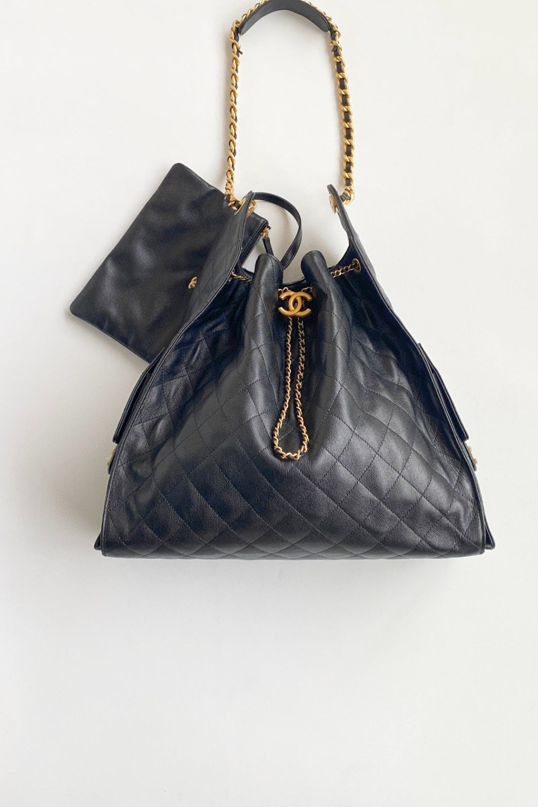 CC 25C Hobo Bag 42cm Black Grained Calfskin mysite