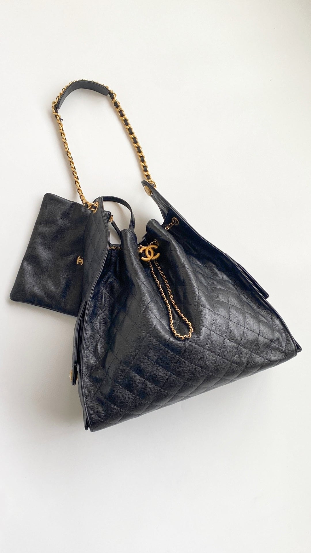CC 25C Hobo Bag 42cm Black Grained Calfskin mysite