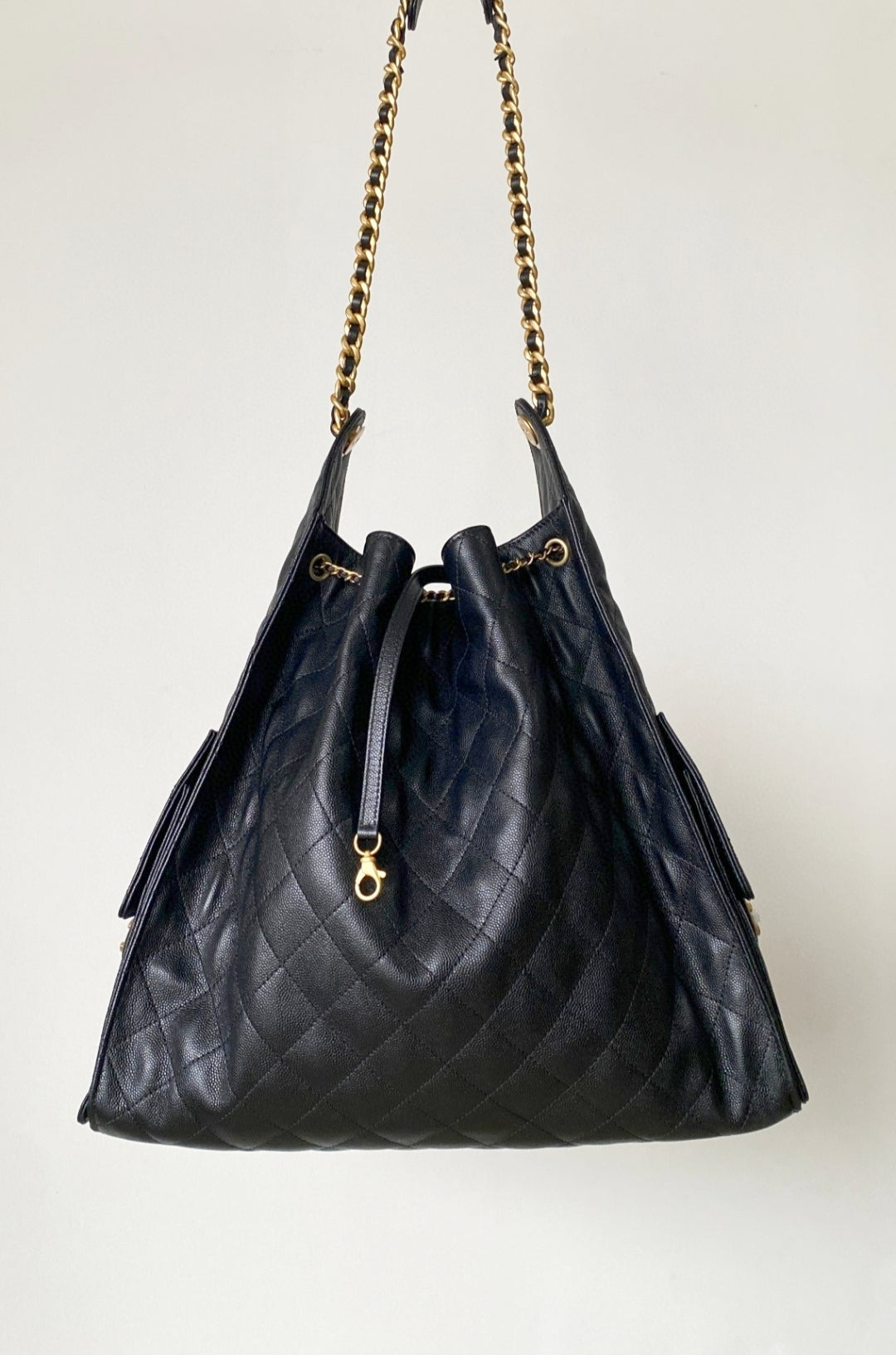 CC 25C Hobo Bag 42cm Black Grained Calfskin mysite