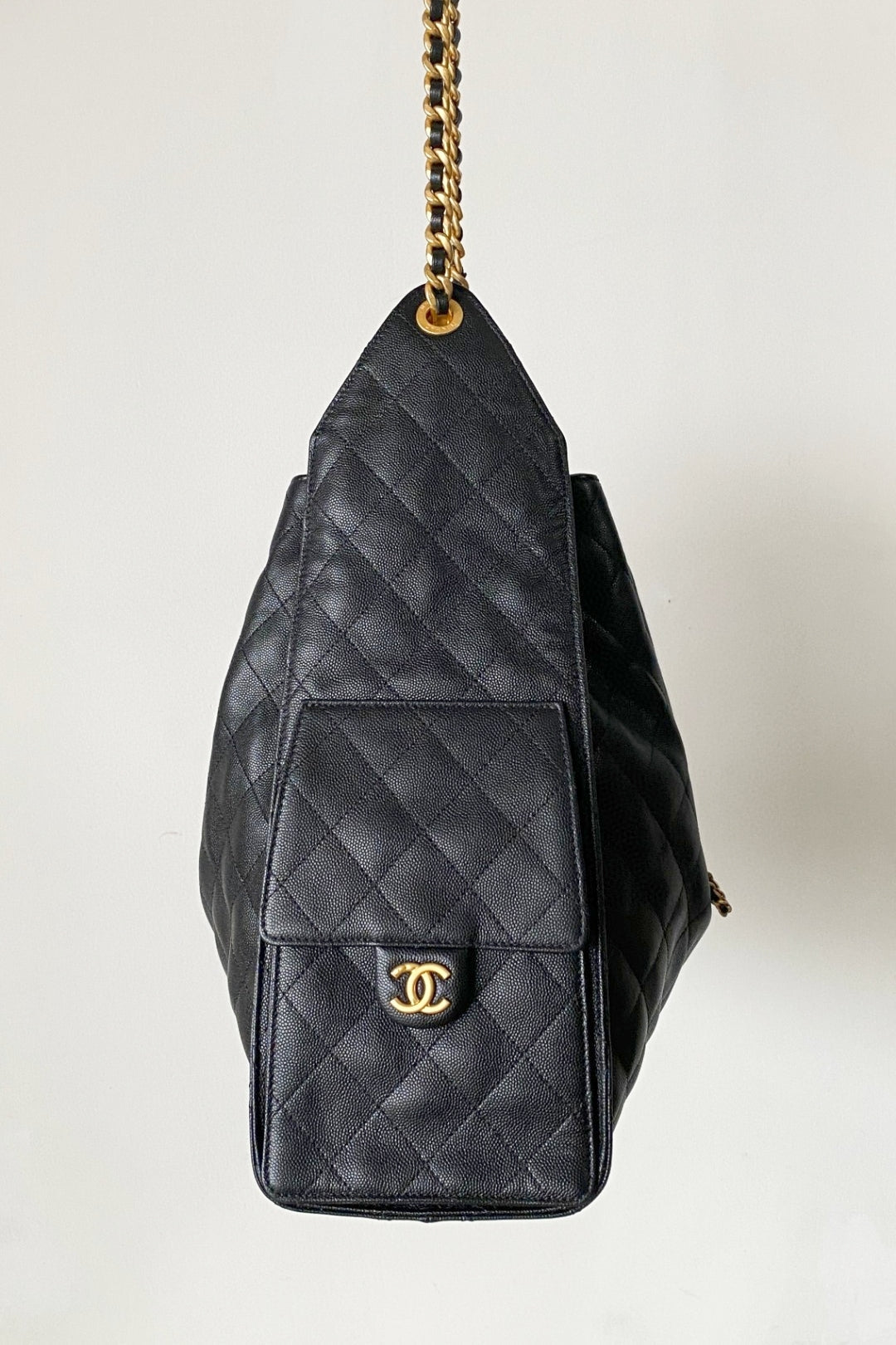 CC 25C Hobo Bag 42cm Black Grained Calfskin mysite