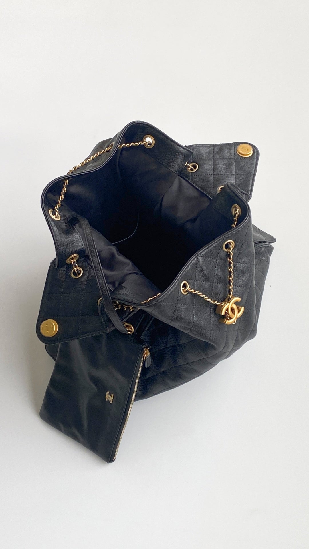 CC 25C Hobo Bag 42cm Black Grained Calfskin mysite