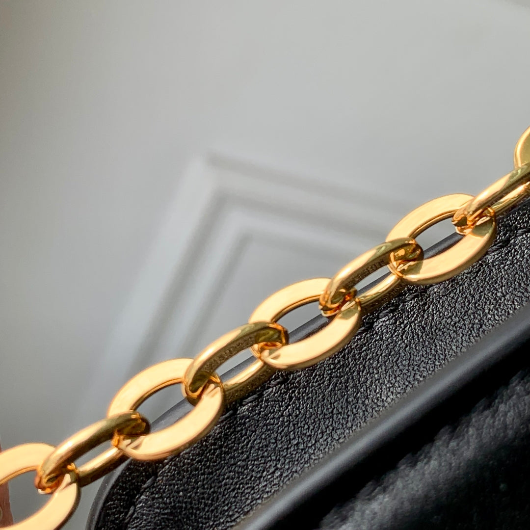 Wallet On Chain LV Bloom 20cm Black Calfskin 250365 mysite