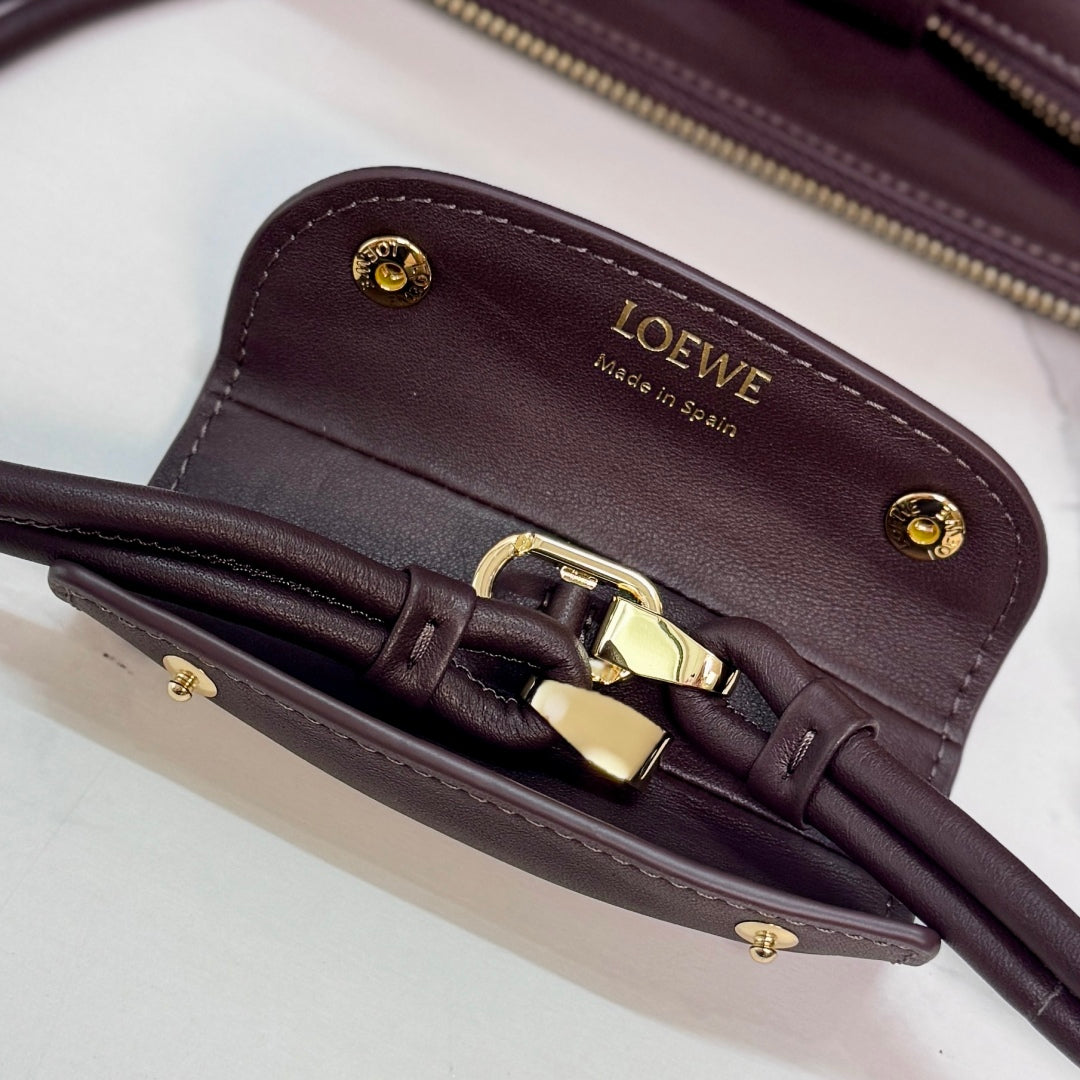Loewe Madrid Handbag 23.5 Dark Reddish Brown Cowhide mysite