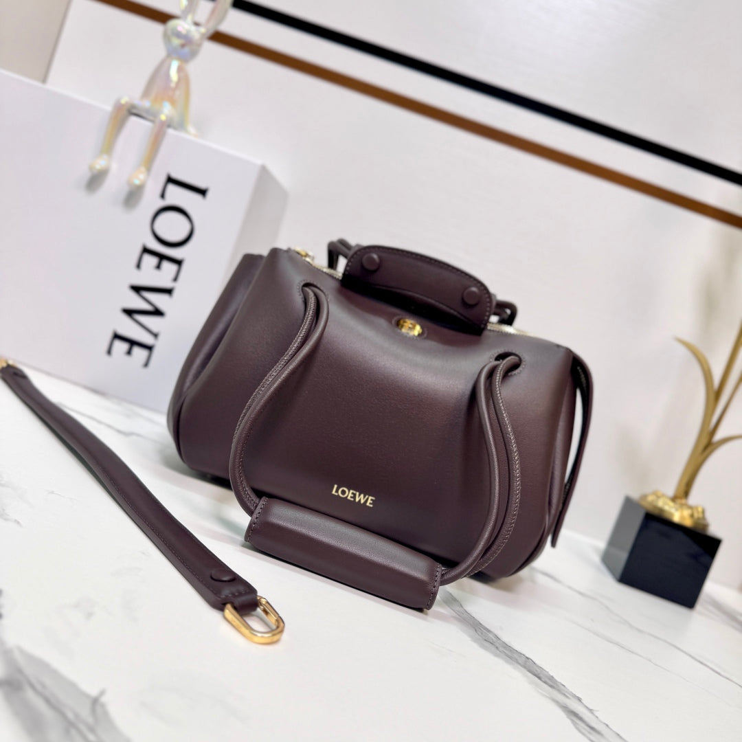 Loewe Madrid Handbag 23.5 Dark Reddish Brown Cowhide mysite