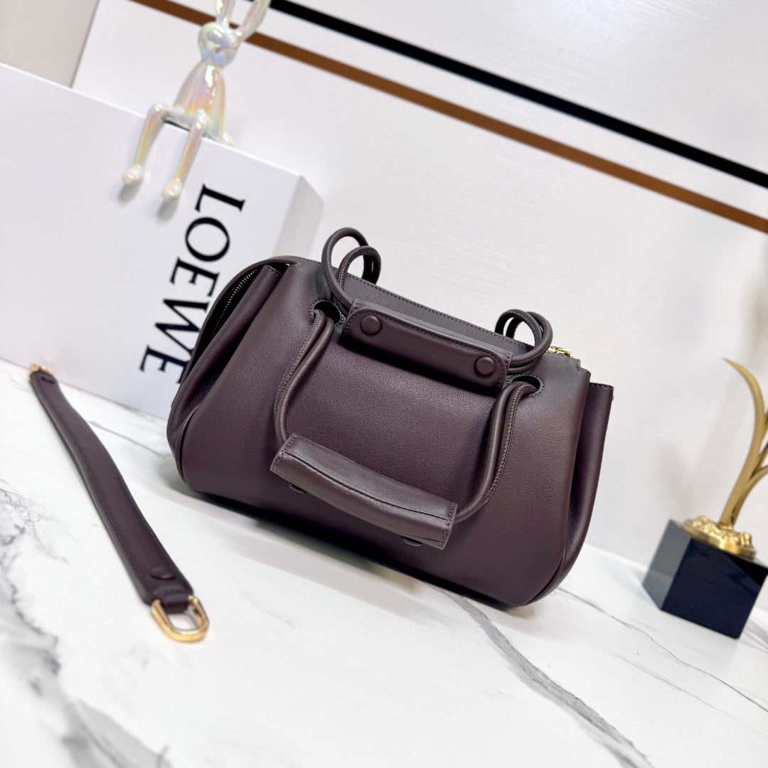 Loewe Madrid Handbag 23.5 Dark Reddish Brown Cowhide mysite