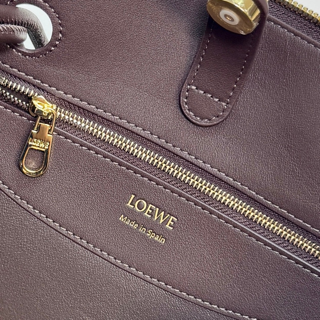Loewe Madrid Handbag 23.5 Dark Reddish Brown Cowhide mysite
