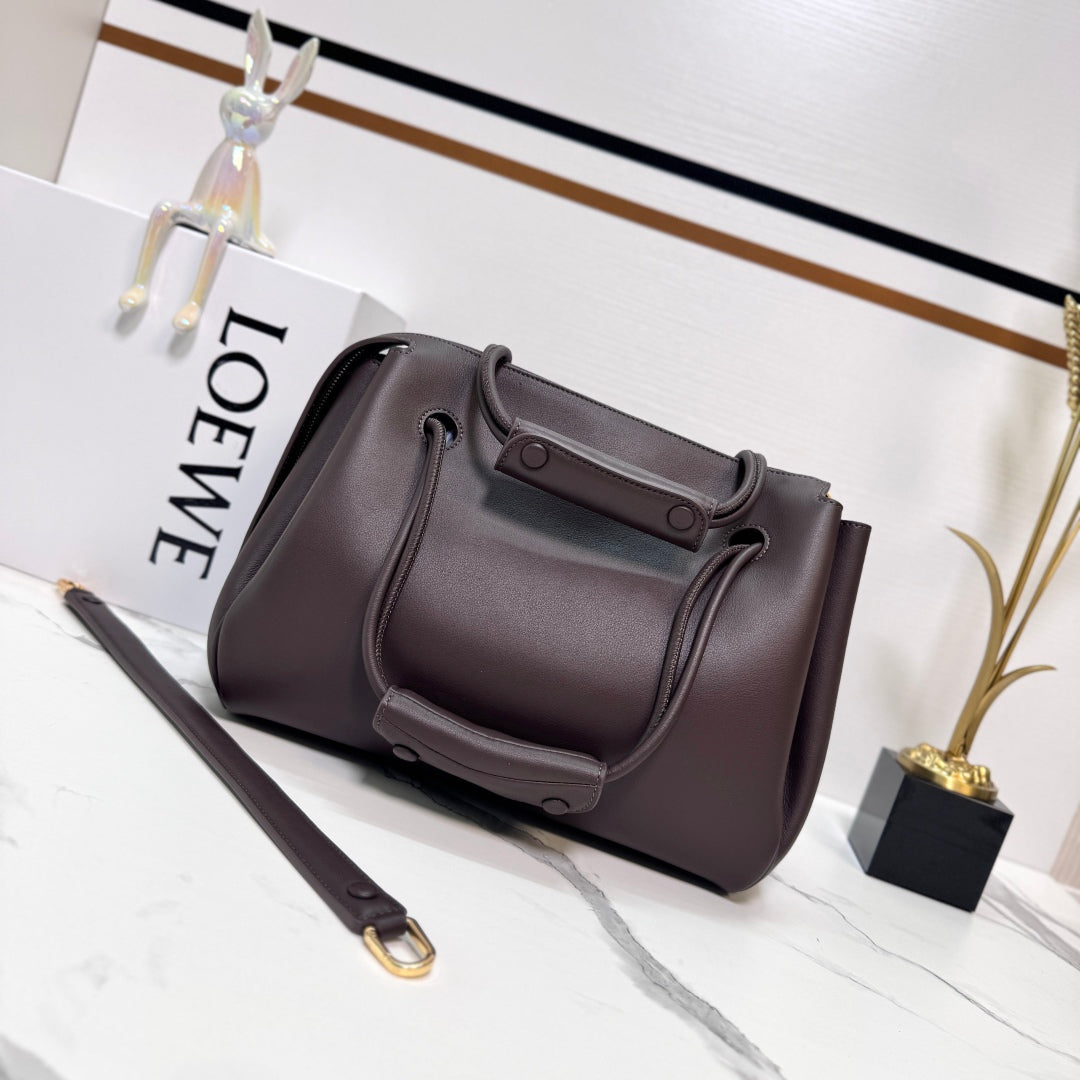 Loewe Madrid Handbag 28.5 Dark Reddish Brown Cowhide mysite