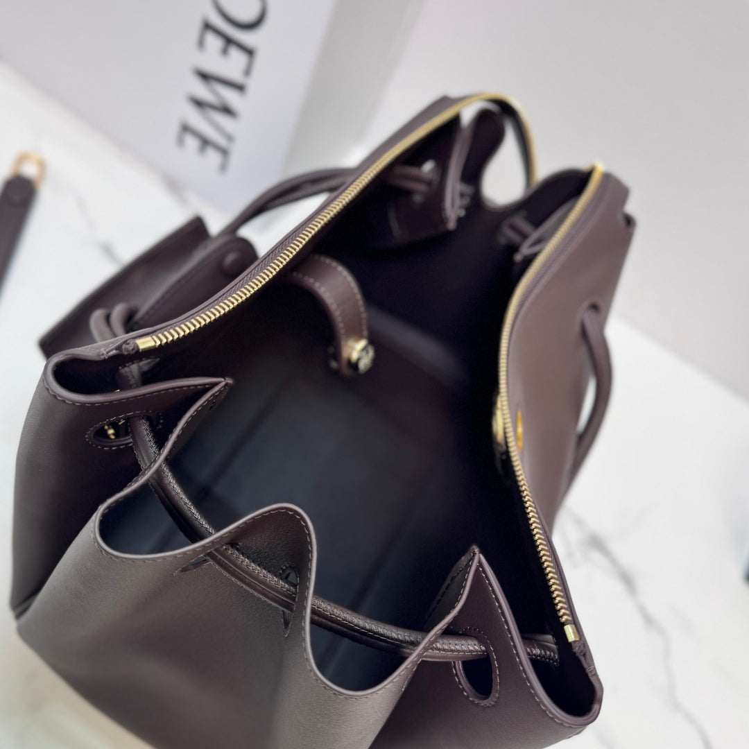 Loewe Madrid Handbag 28.5 Dark Reddish Brown Cowhide mysite